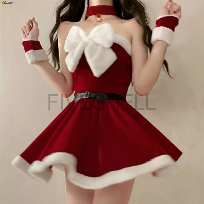 Women Sexy Christmas Costumes Santa Claus Cosplay Holiday Party Performance Clothing Tempting Uniform Live Streaming Cloth