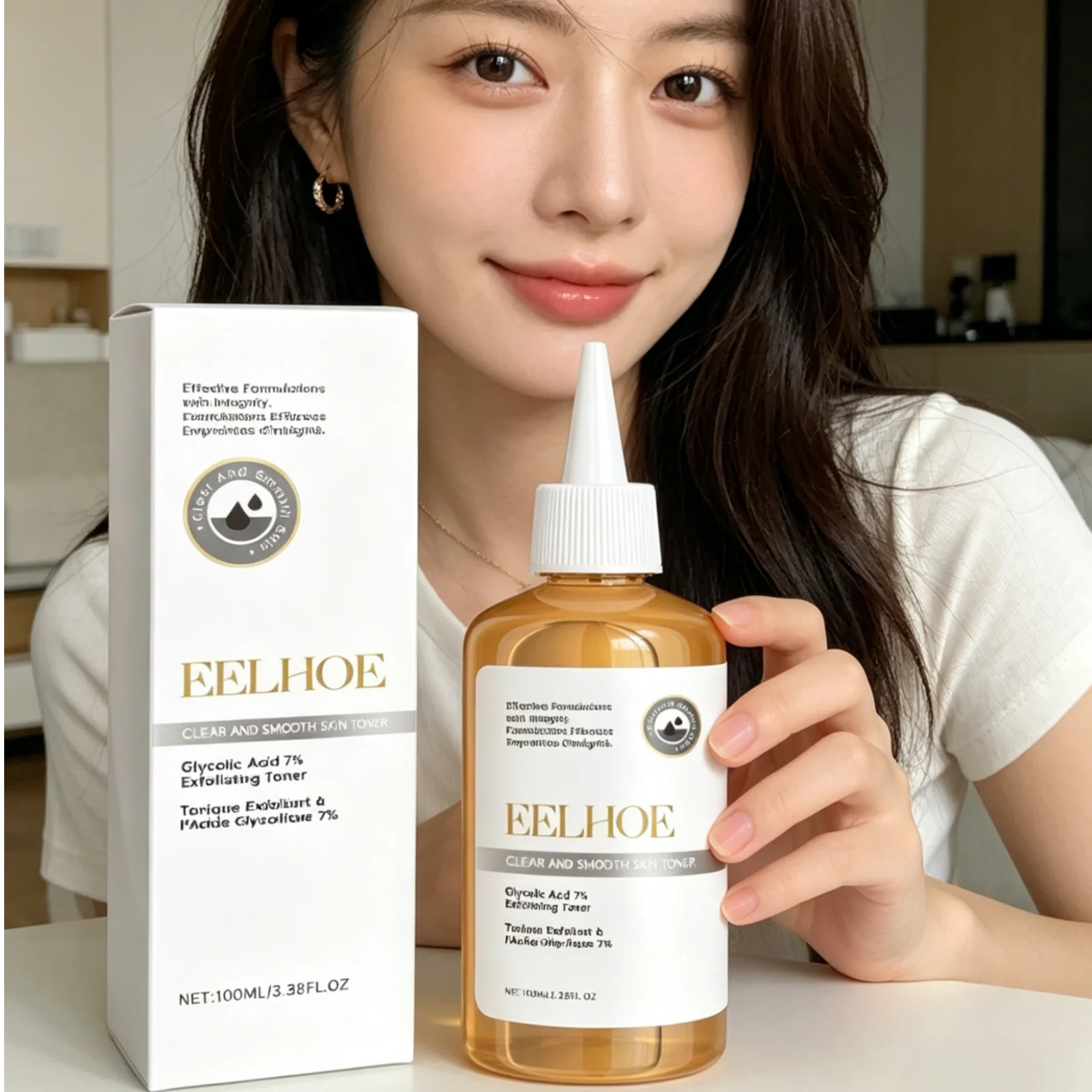 EELHOE Glycolic Acid Toner Gentle Exfoliation Refine Pores Deep Moisturizing Brighten Skin Tone Natural Clear Smooth Skin Toner
