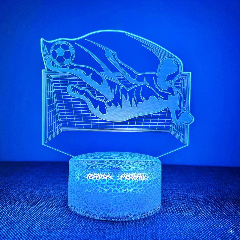 Nighdn 3D Lamp Football Goalkeeper Figure Night Light 7 Color Changing LED Nightlight for Sleep Lights Home Room Decor Kids Gift