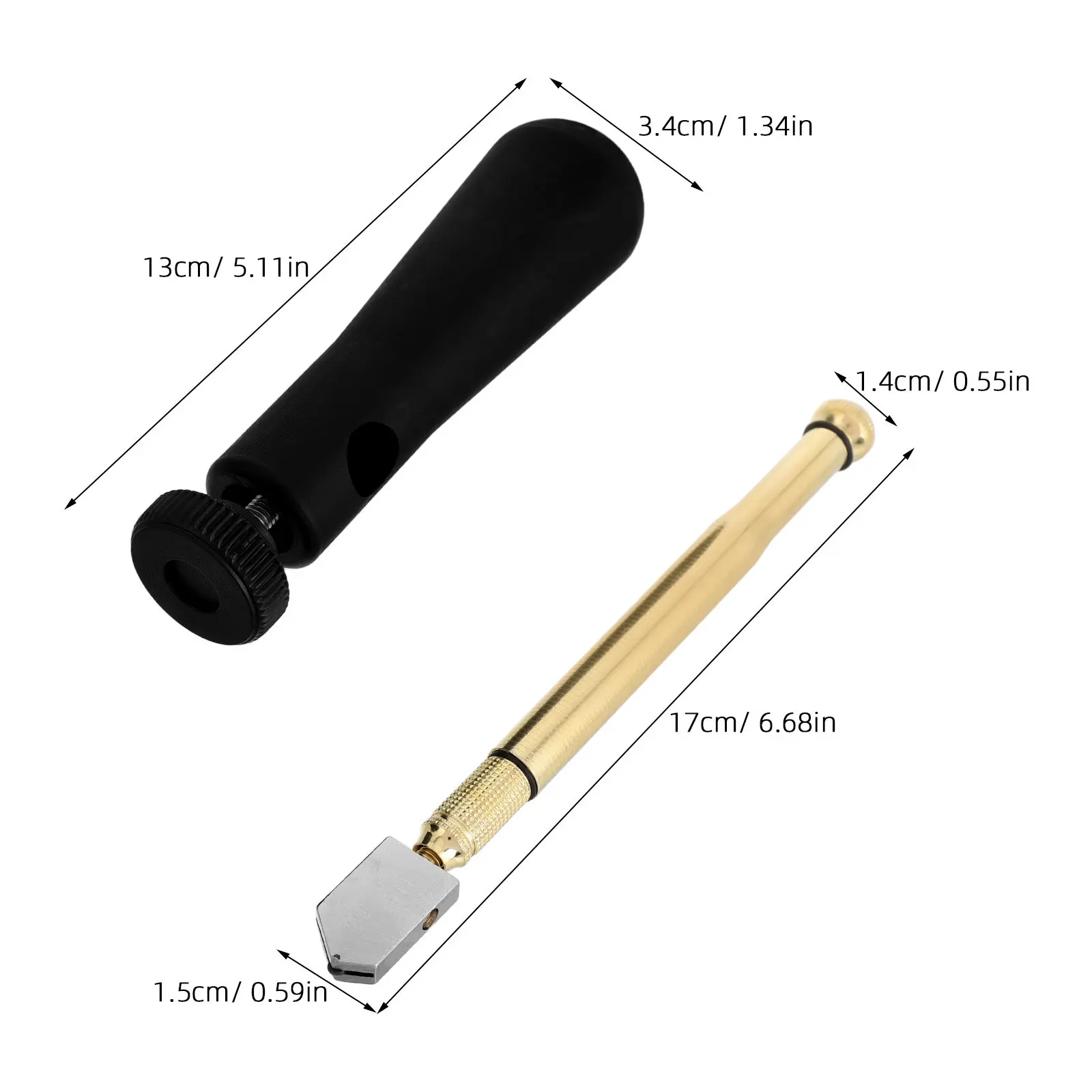 1Set Glass Cutter Torque Bar Oilfed Roller Handle Diamond Tip Thick Tiles Cutter Professional Glass Cutting Tool Accurate