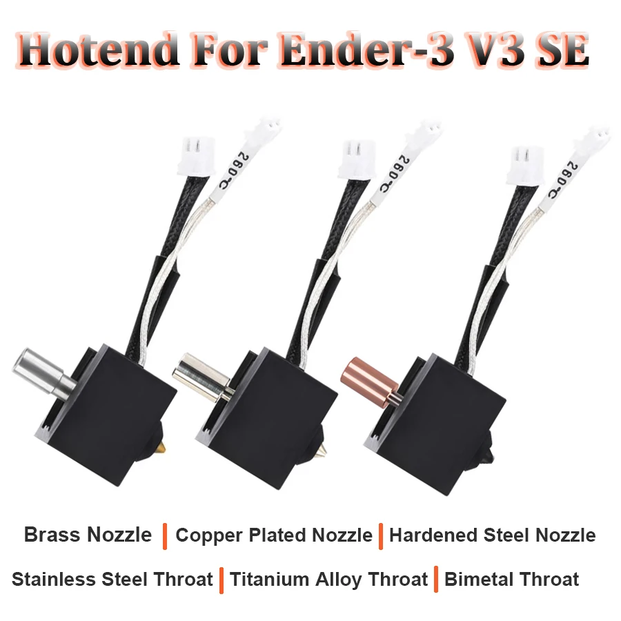 

24 В 40 Вт Hotend для Ender 3 V3 SE Биметаллическая терморазрыв Титановый сплав Горло 3D-принтера Детали Печатающая головка J-образная головка для Ender-3 V3 SE