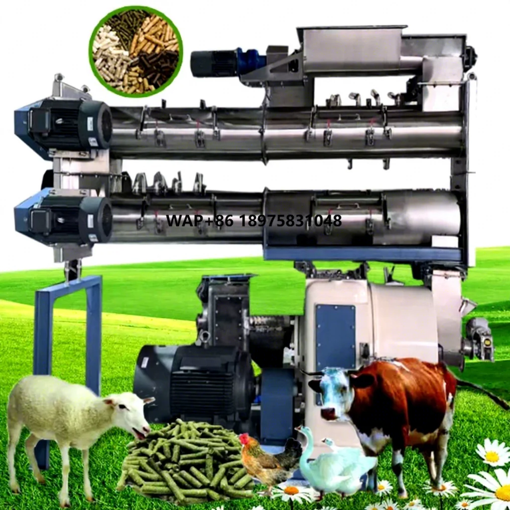5 Ton Ring Die Pellet Mill Machine for Animal Feed Plant Livestock Poultry Feed Production Line Industrial Equipment