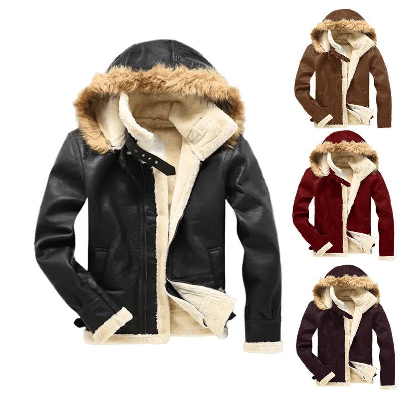 

In Stock Fur Integrated Explosive Single Jacket Warm Furry Coat Imitation Leather Men's Coat