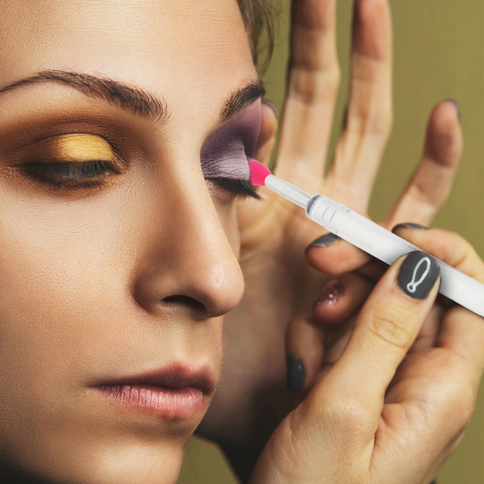 Juego de brochas de labios de silicona, aplicadores de máscara de labios reutilizables, herramienta de maquillaje de precisión portátil para sombra de ojos, 5 uds.