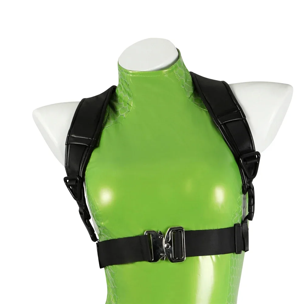 Super Sexy Cammy Cosplay Costume Street Fighter V 6 5 Women Battle Suit Sexy Green  Leather Bodysuit for Halloween Party