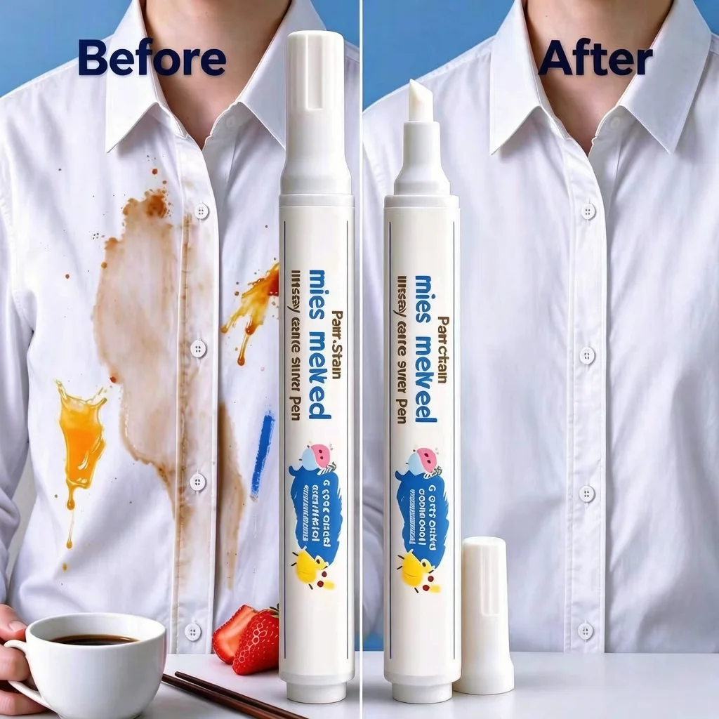Fast Stain Removal No Wash Stain Remover Pen Clothes Coffee Oil Juice Spot Cleaner Instant Portable Travel Emergency Bleach Pen