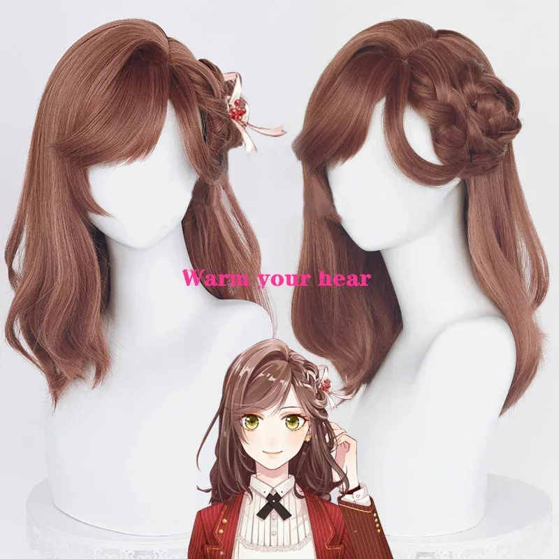 

Игра Heroine Rose Long 50 см коричневый косплей аниме и красный головной убор термостойкие волосы Хэллоуин женская вечеринка + шапочка для парика