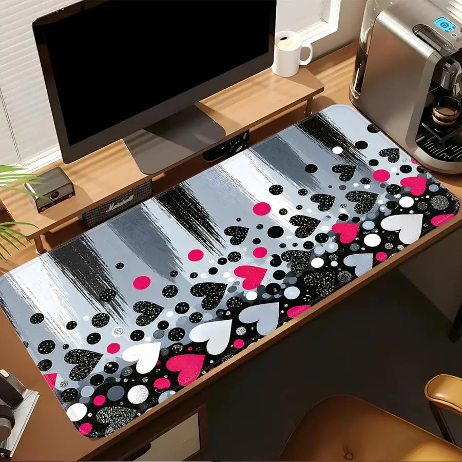 Mouse Pad Game Console Pad Keyboard Mouse Pad office Pad Computer Laptop Pad Desk accessories rubber Hearts And Stripes