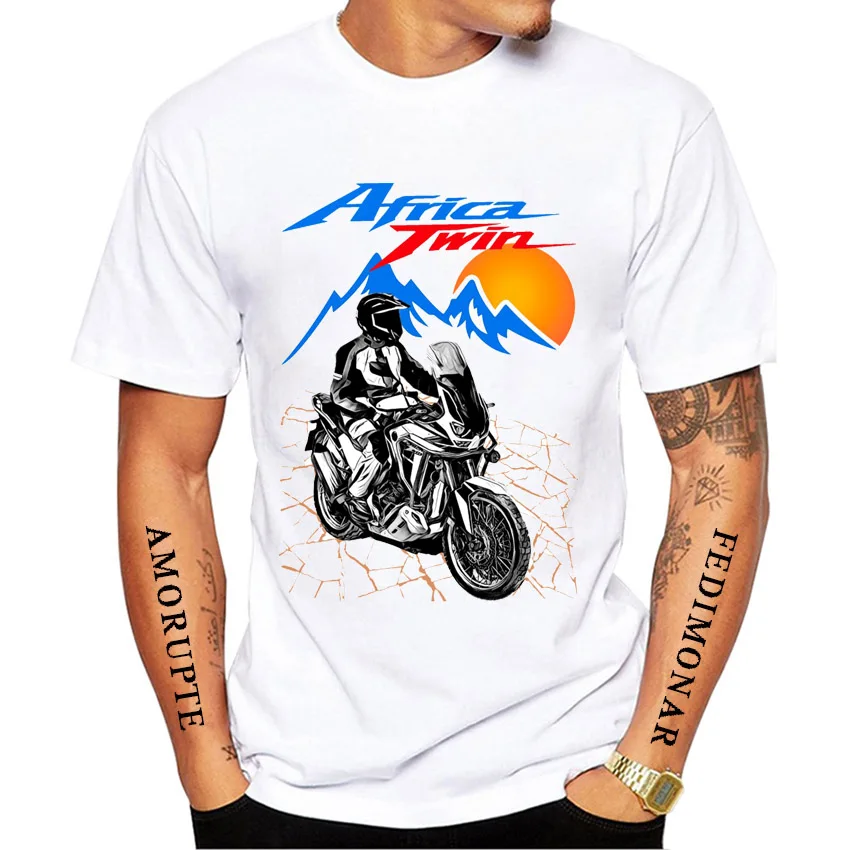 Africa Twin CRF 1100 New Adventure Riding T Shirt Men Short Sleeve Man Motorcycle Rider T-Shirt Hip Hop Boy Casual Tees Tops