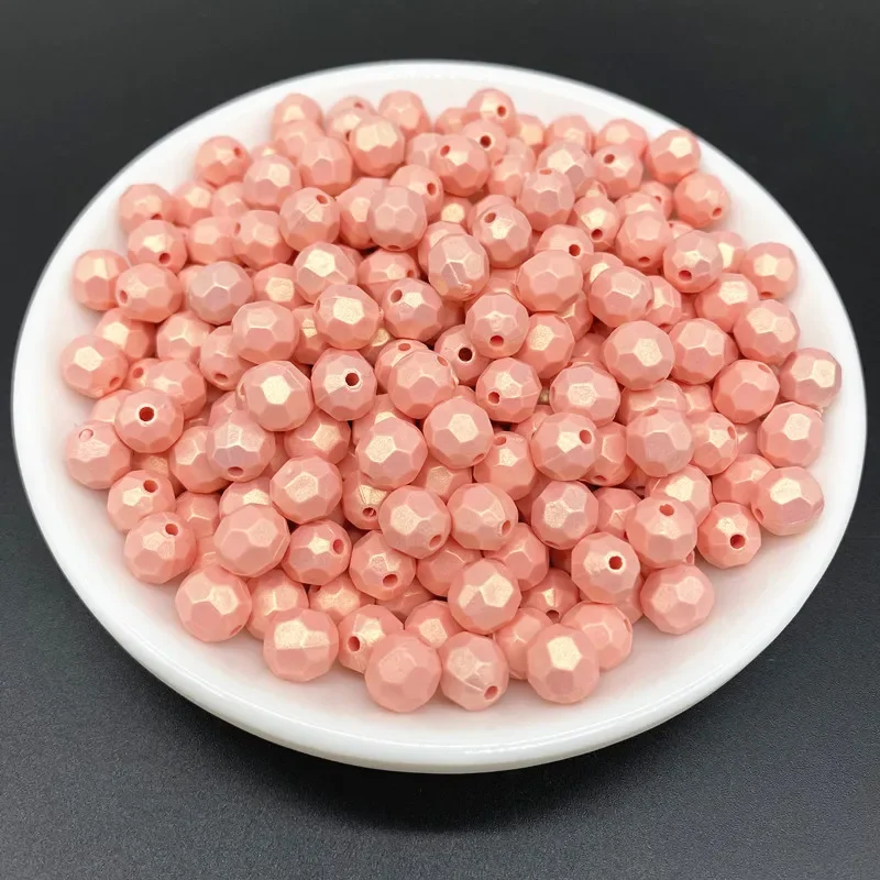 500 Grams Matte Faceted Round Acrylic Beads Straight Hole Loose Spacer  Necklace Bracelet Pendant Earrings Jewelry Making