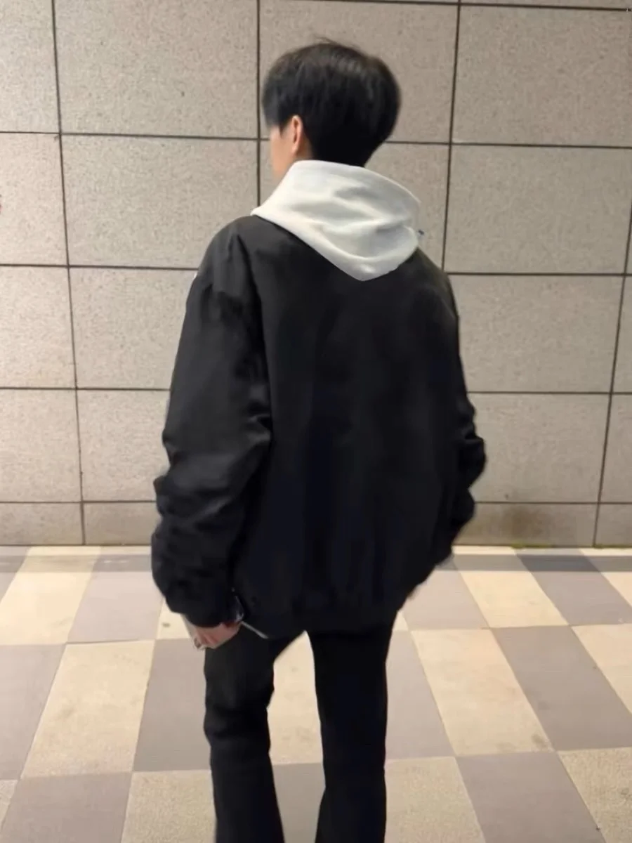 

Retro American Bla Pilot Jaet Men's Spring Autumn High Street Hiphop Trendy Baseball Outfit Couple's Outerwear