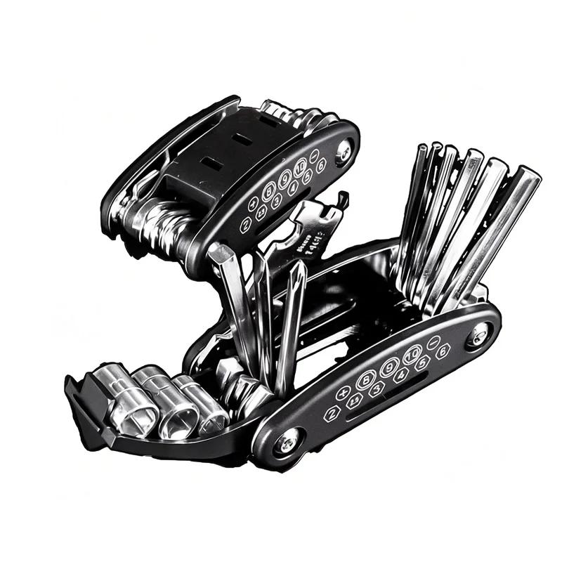 16-in-1 Socket Wrench Set Non-Slip Rotating Head Durable Stainless Steel for Home & Bicycle Car Repairs Easy & Universal Tool