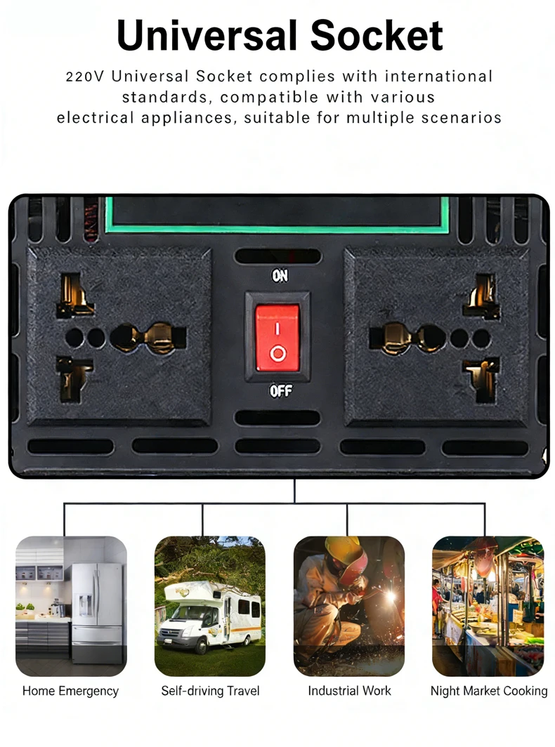 Pure sine wave inverters for converting 12V24V48v60v to 220V3000W for household/vehicle truck power converters universal sockets