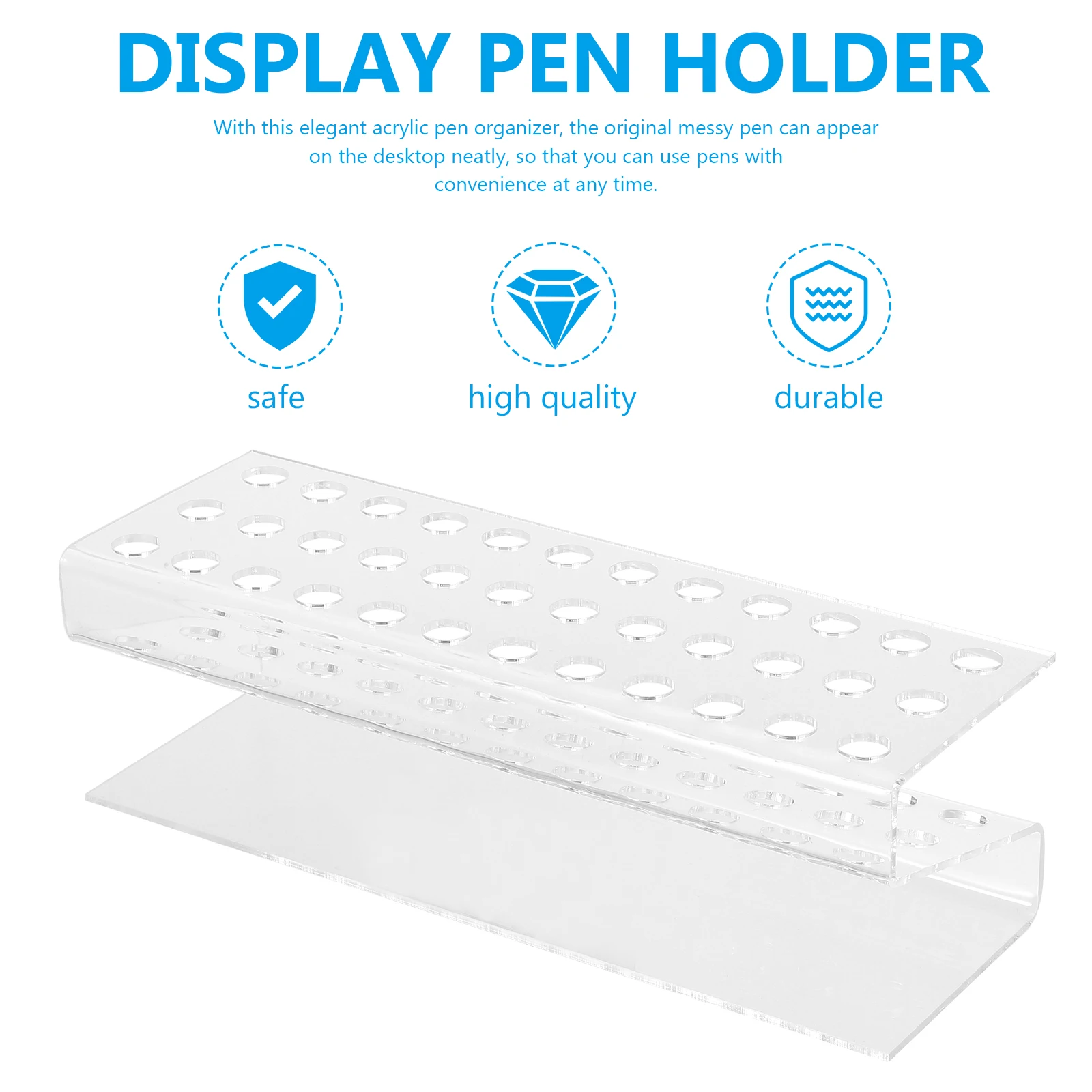

Acrylic Pen Holder Desk Stand 36 Holes Clear ganizer for Pencils Brushes Markers Storage Display Home Office Use Pen