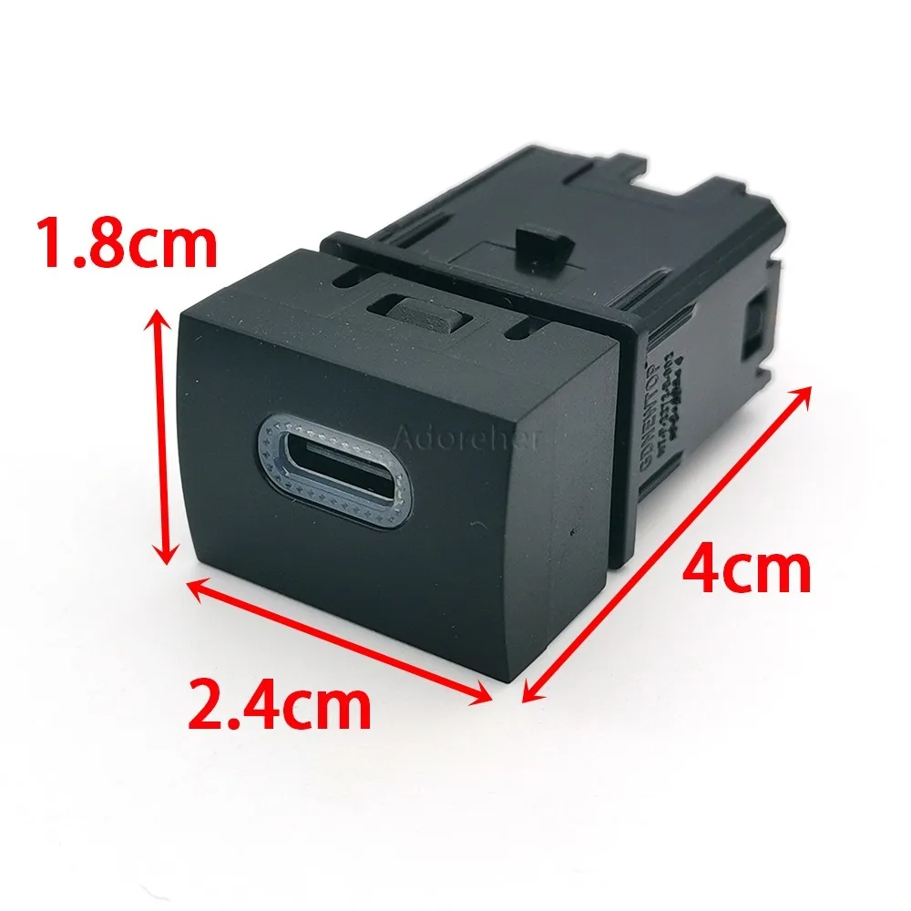 1PC Retrofit Orange LED Car Quick Charger Single/Dual TYPE-C PD QC3.0 USB Interface Socket Fit for Mitsubishi Outlander 2023