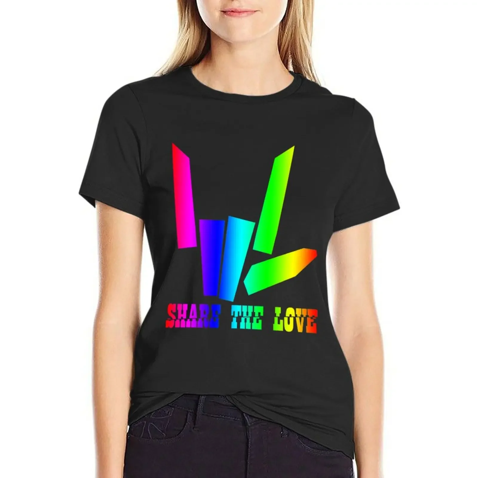 

Share The Love T-Shirt kawaii clothes aesthetic clothes vintage clothes heavyweights t shirts for Women loose fit