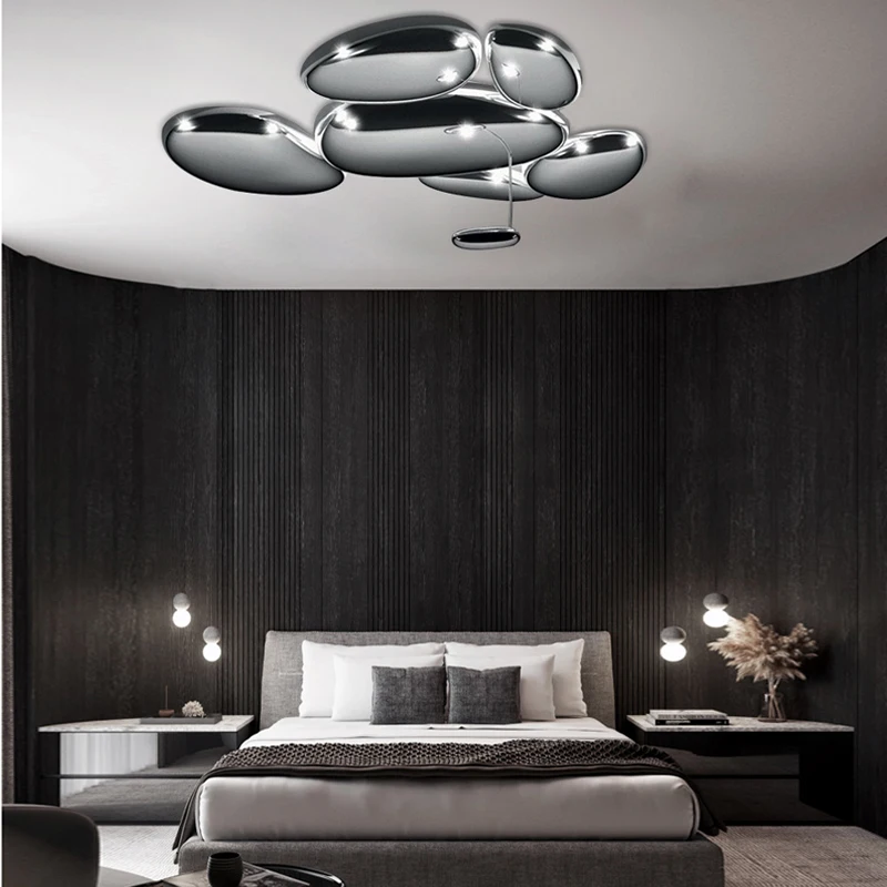 Imagem -05 - Modern Silver Luminárias Led Teto Iluminação Interior Simples Teto Lustres de Moda de Luxo Decoração de Casa 2024