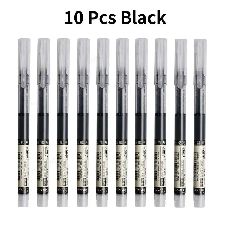 10 stks/set Hoge Kwaliteit Naald Type Gel Pennen Rechte Vloeibare Balpen Kawaii Briefpapier School Kantoorbenodigdheden Schrijven