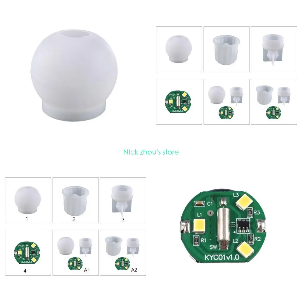 

E15E Bulb Mirror Silicone Mold Suitable for Epoxy Resin Jewelry Making Home Decor
