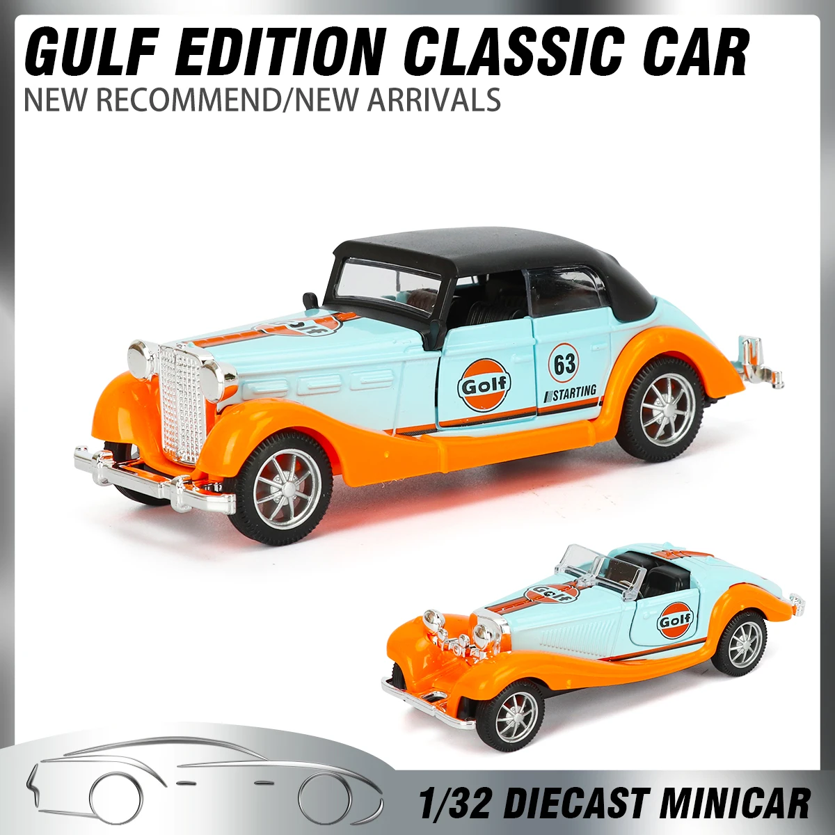 Modelo de coche clásico de aleación 1:36, adornos de coche de juguete para niños, modelo de coche extraíble, juguete para niño, juguete educativo fundido a presión