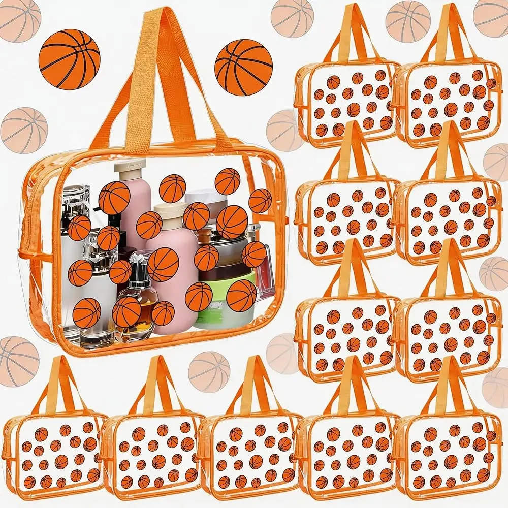 Envío Gratis: 12 Bolsas Grandes Transparentes para Cosméticos y Maquillaje con Cremallera y Asa, Bolsas para Snacks de Animadoras, Paquete al por Mayor para Equipos (12 Unidades)