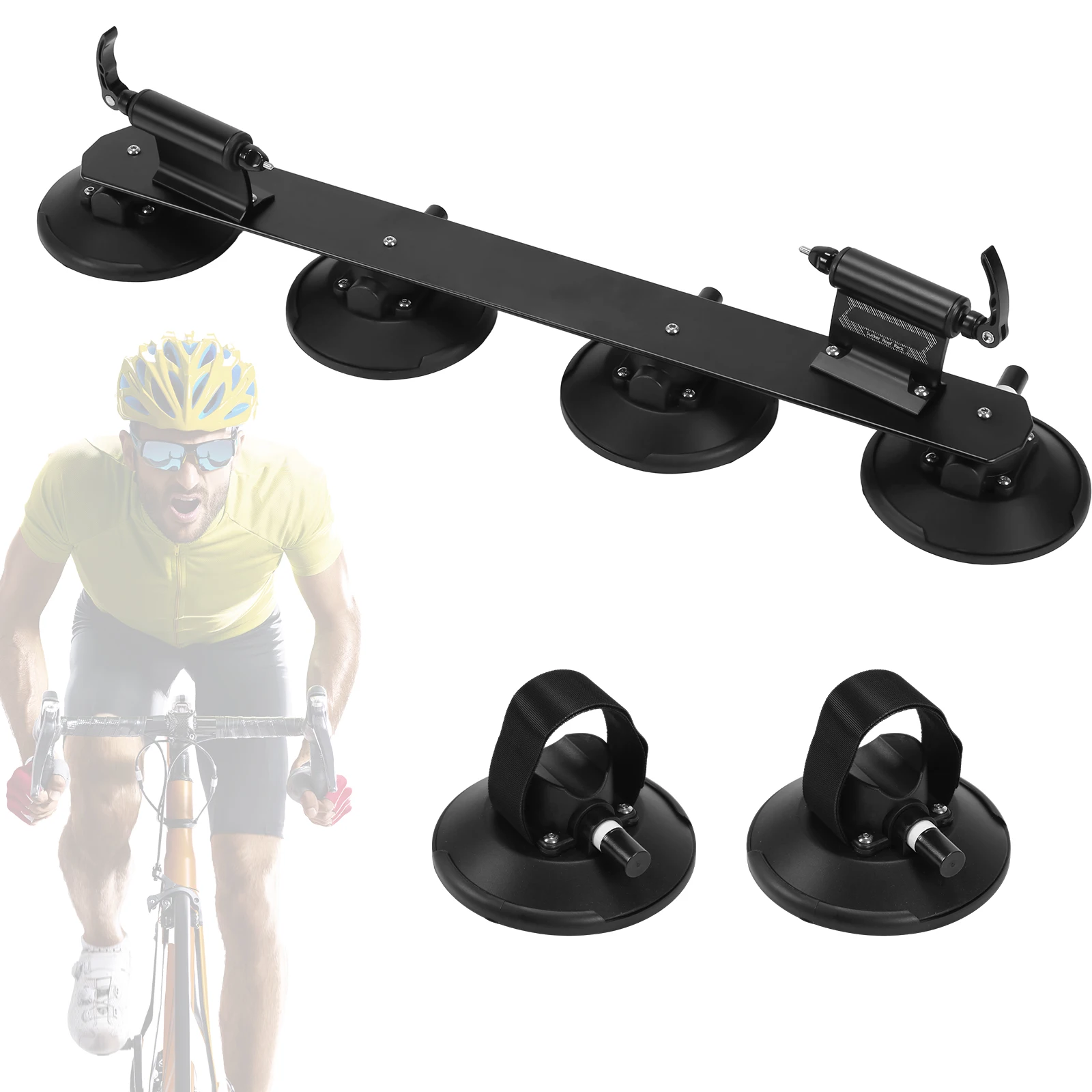 

Aluminium Alloy Bicycle Suction Cup Roof Rack with Sucker Vacuum Suction Roof-Top Bike Carrier Rack for Trucks Trailers