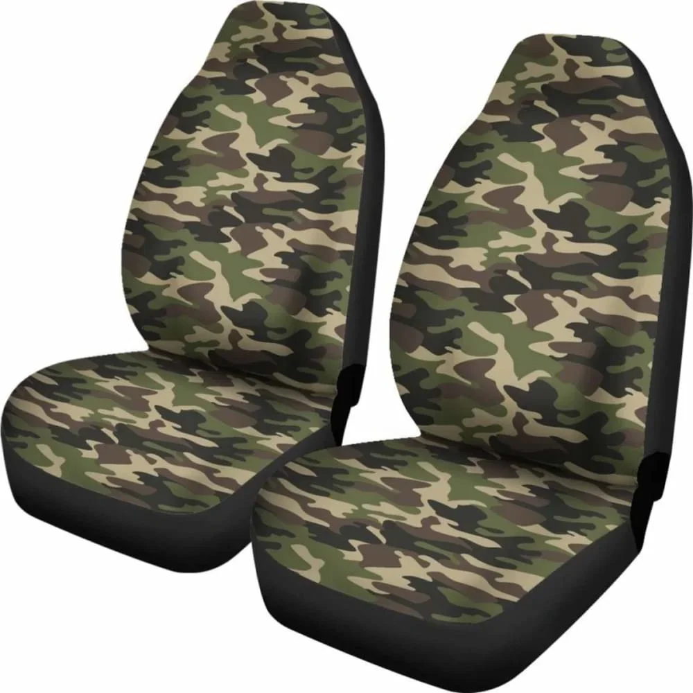 Army Camo Car Seat Cover,Pack of 2 Universal Front Seat Protective Cover