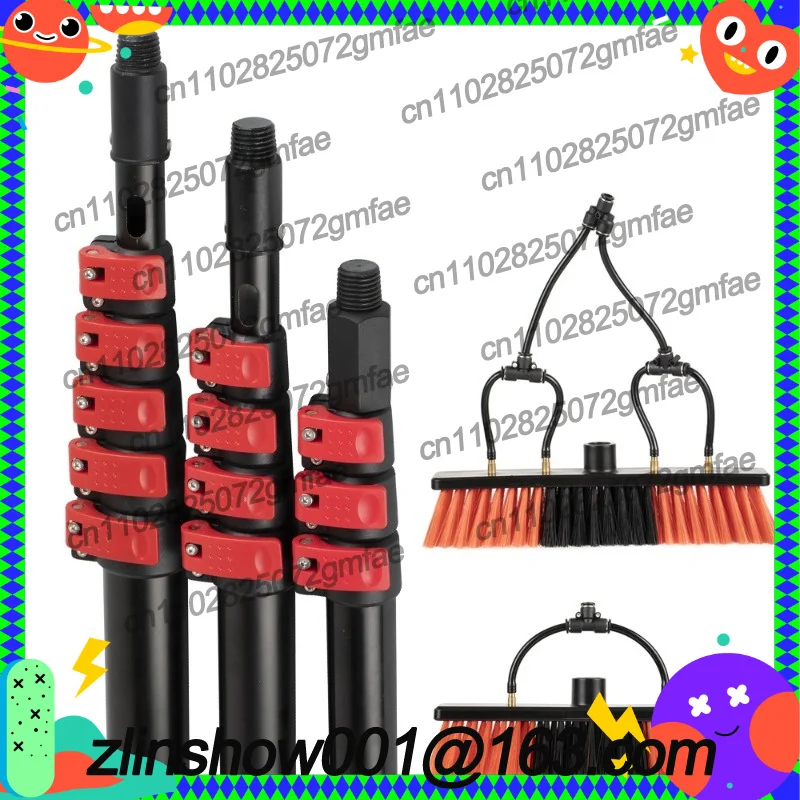 3.6 meters telescopic rod tool rod, multi-section multi-functional all-black photovoltaic, extension rod