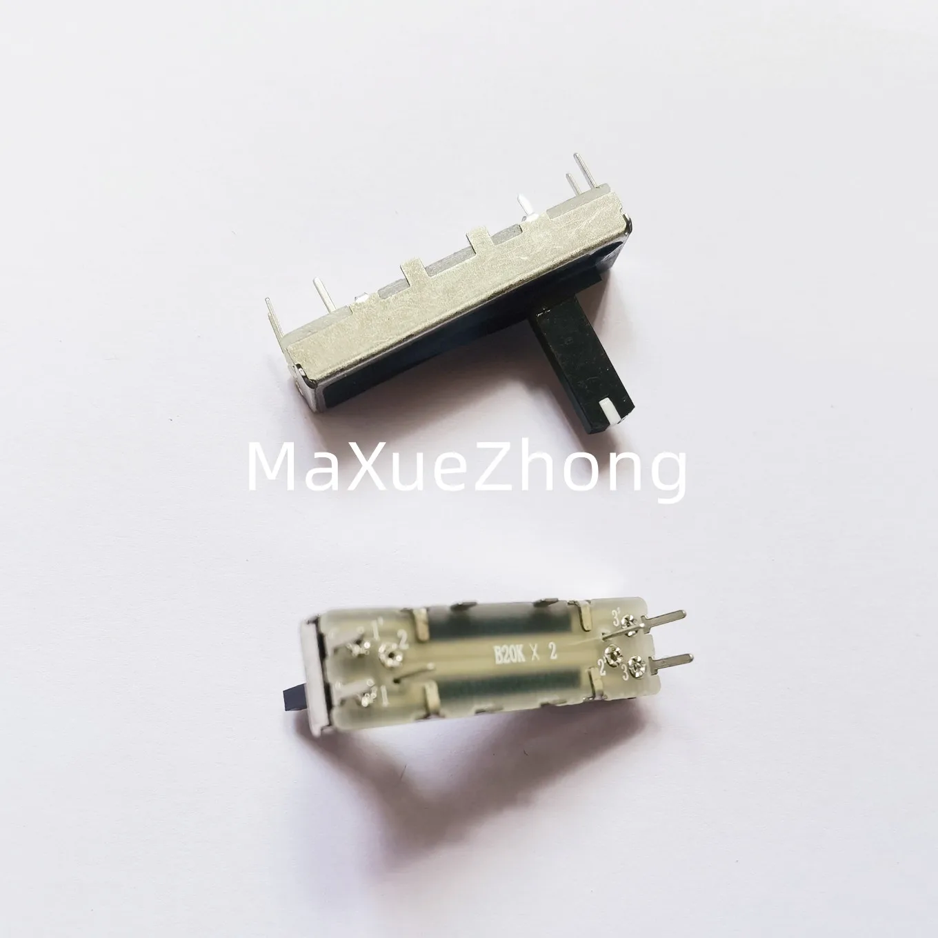 Original new 100% SC-203G 35MM direct sliding pusher double potentiometer B20K handle 15MM 20MM with midpoint white spot SWITCH