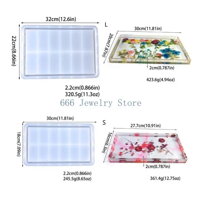 قالب سيليكون F2TD DIY لعلاج راتنج حاوية علبة مستطيل