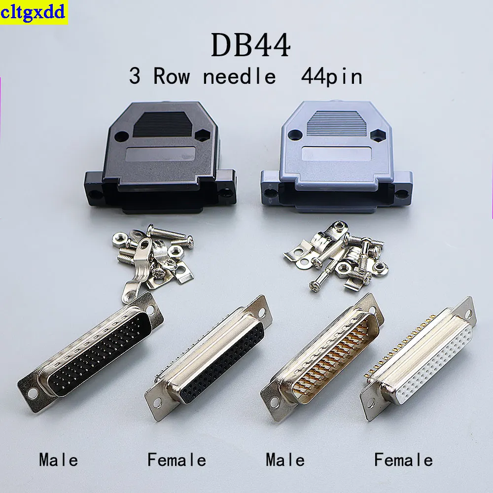 

cltgxdd DB44 welding head male and female socket plastic shell kit 3-row 44 pin connector D-SUB 44 adapter black gray shell