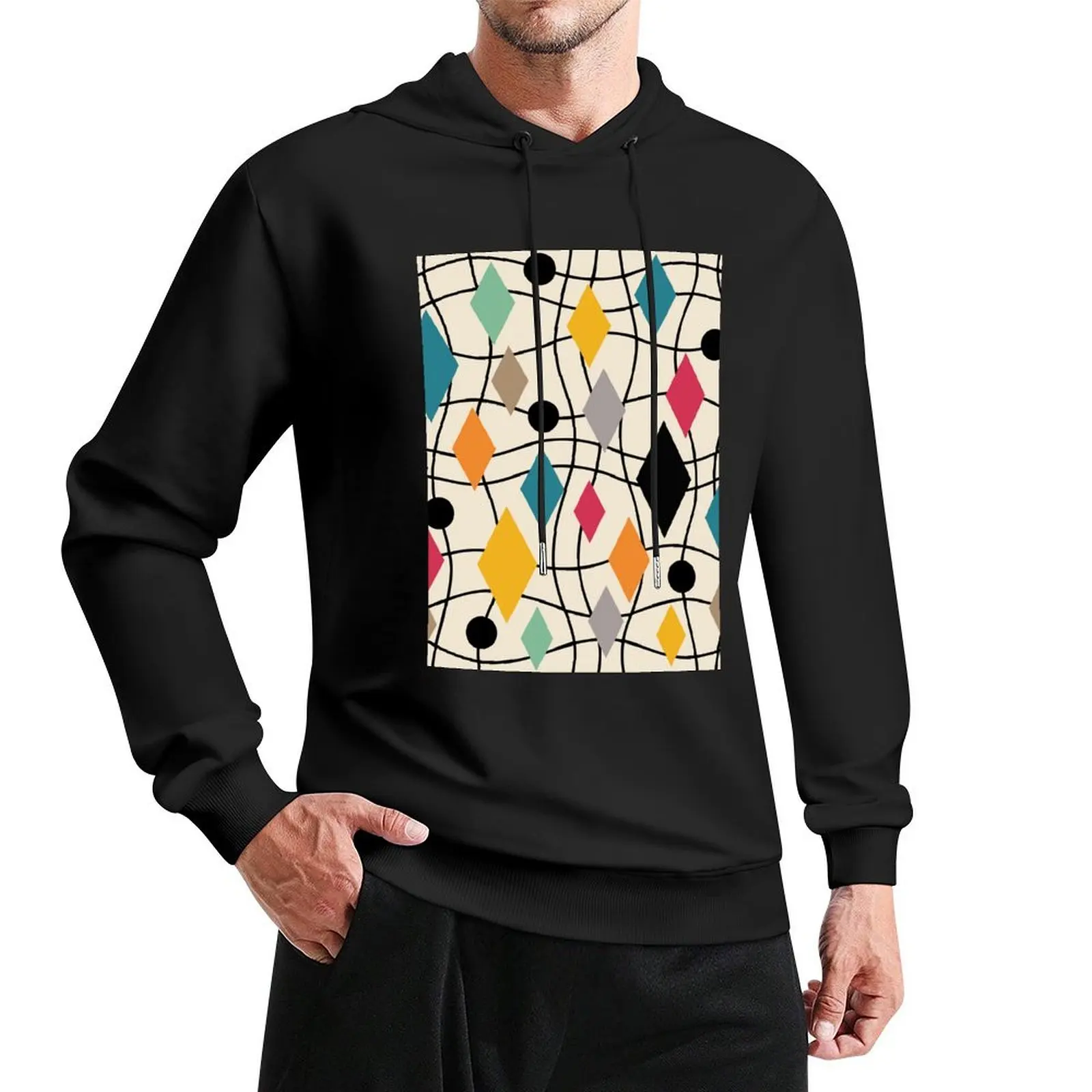 

Colorful Mid Century Modern Geometric Abstract 546 Pullover Hoodie mens clothes hoody