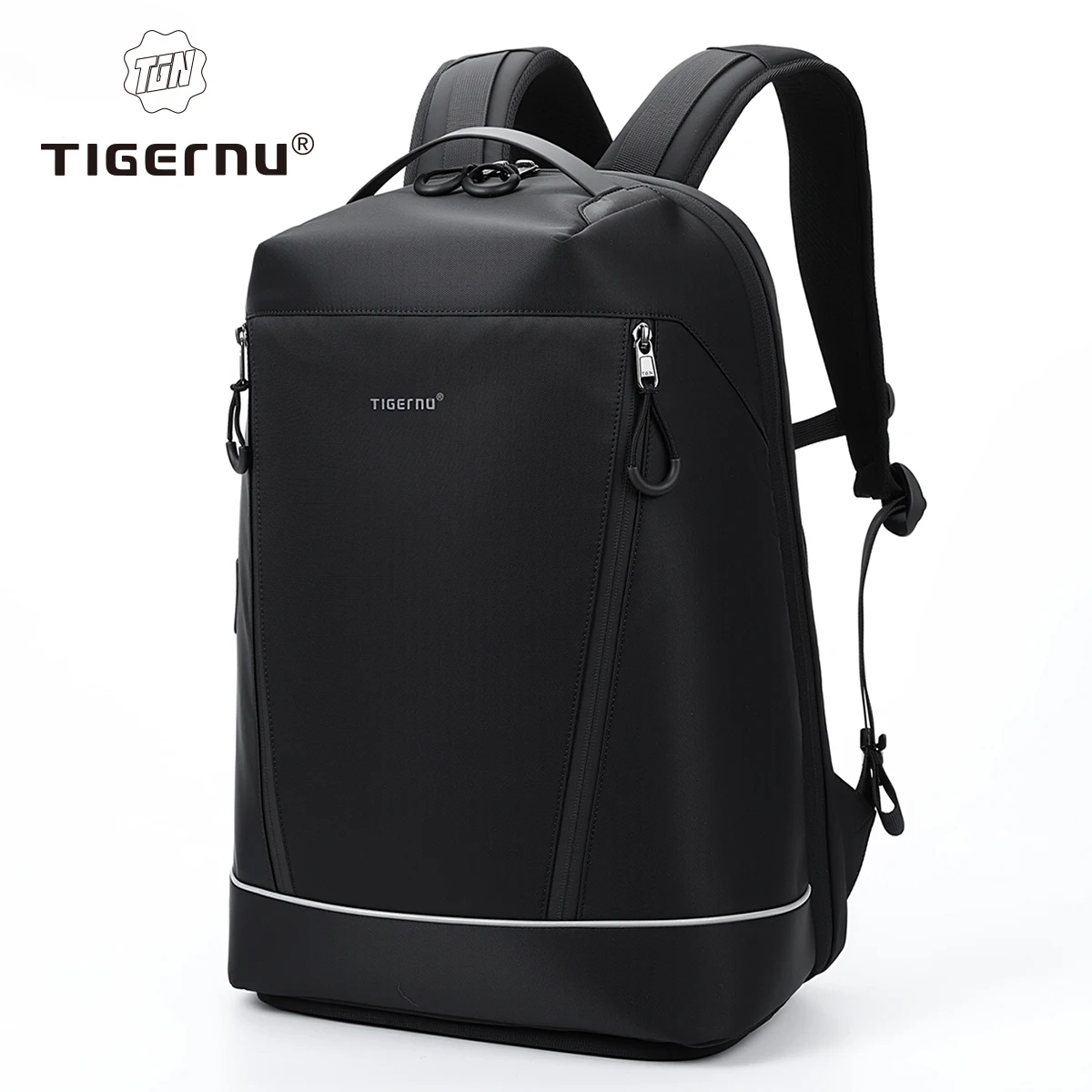 Tigernu Durable Fashion Backpack Men Large‑Capacity Travel Backpack With Shoes Pocket 180° Opening Bags Male School Backpack Lap