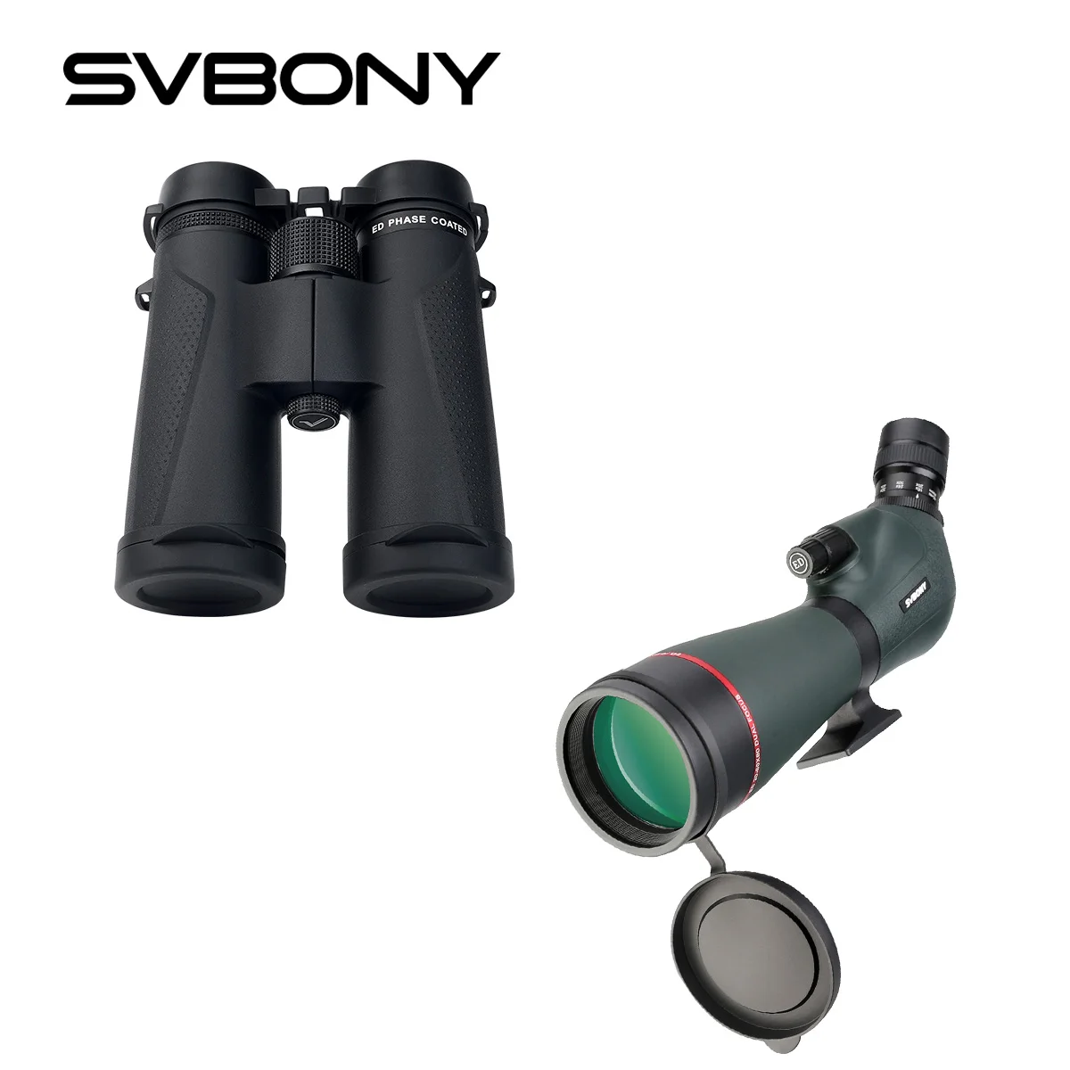 Svbony SV202 8X32/8x42/10x42 ED Binocular with SV406P 20-70X80mm spotting scope IPX7 Waterproof for Bird Watching,camping