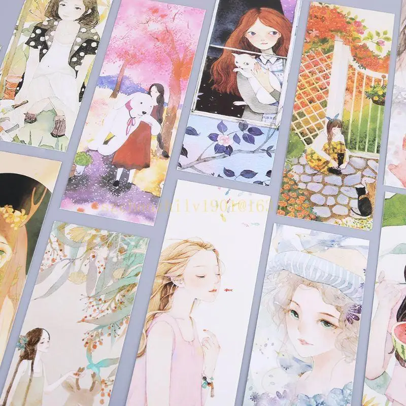 62ka 30pcs Girl BookMarks Paper Page Page Примечания метка