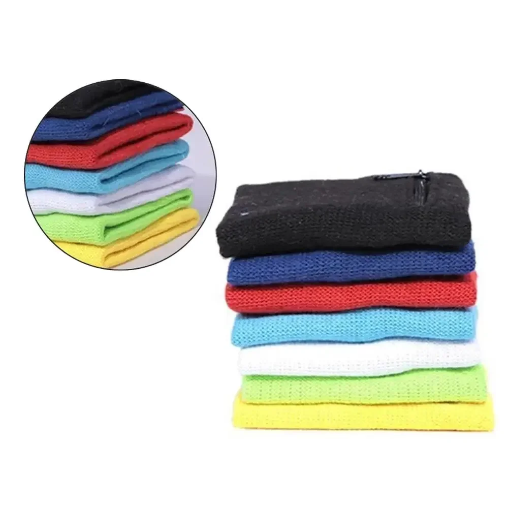 Zipper Wrist Wallet Pouch Running Sports Arm Band Bag for MP3 Key Card Storage Bag Case Badminton Basketball Wristband Sweatband