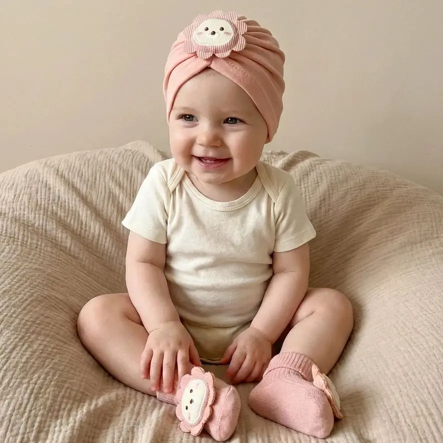 New 2Pcs Baby Hat S…
