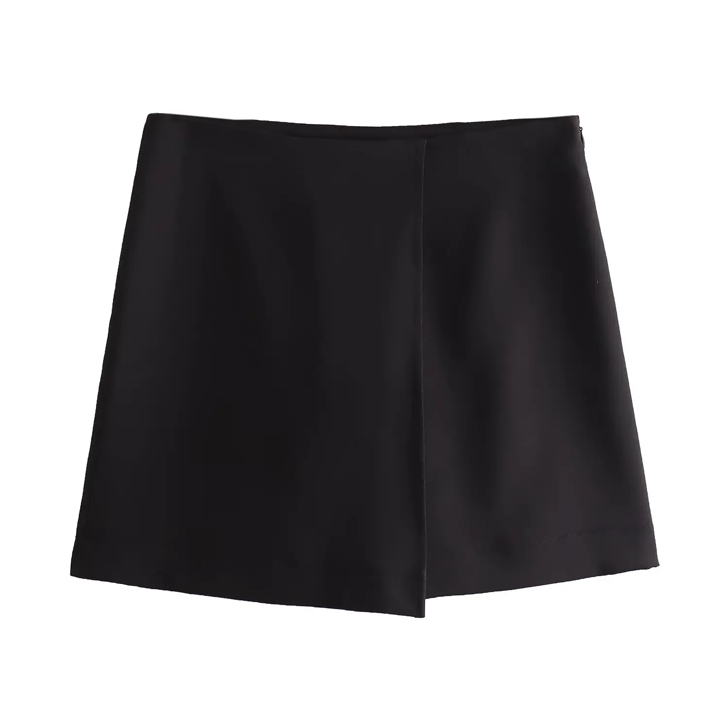 

TRAFZA 2024 Women Summer Fashion Casual Black Slim High Waist Shorts Woman Elegant Chic Criss Cross Side Zipper Shorts