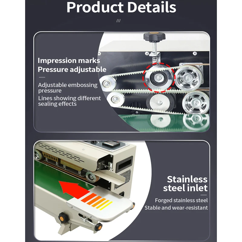 LY Film Sealing Machine Continuous Automatic Deluxe Version High Quality 600W Heating Power Food Plastic Bag Package Equipment