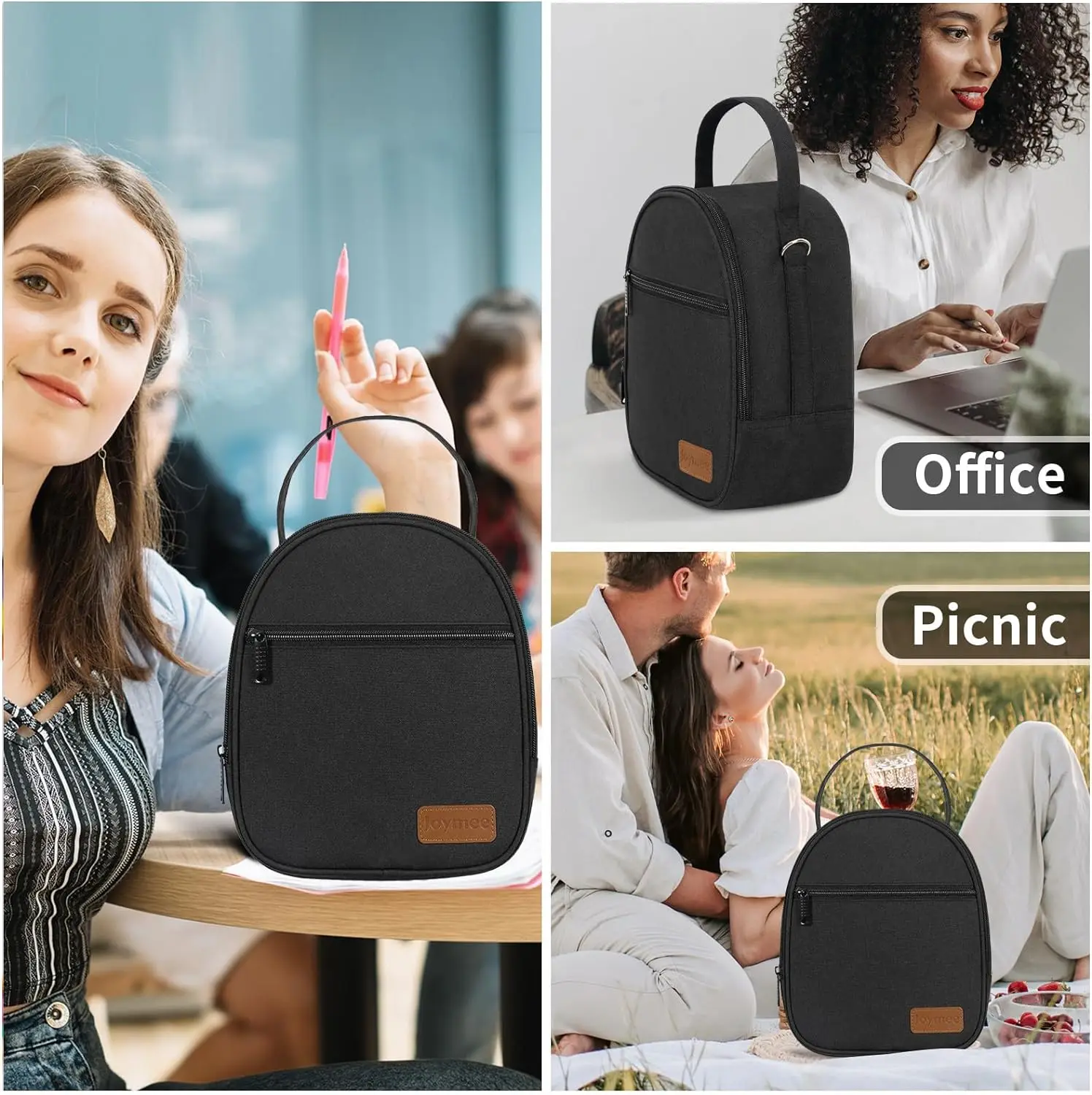Lunch Box Insulated Lunch Bag Women Men Reusable Cooler Bag Adult Cute Lunch Tote Adjustable Shoulder Strap for Work Bags