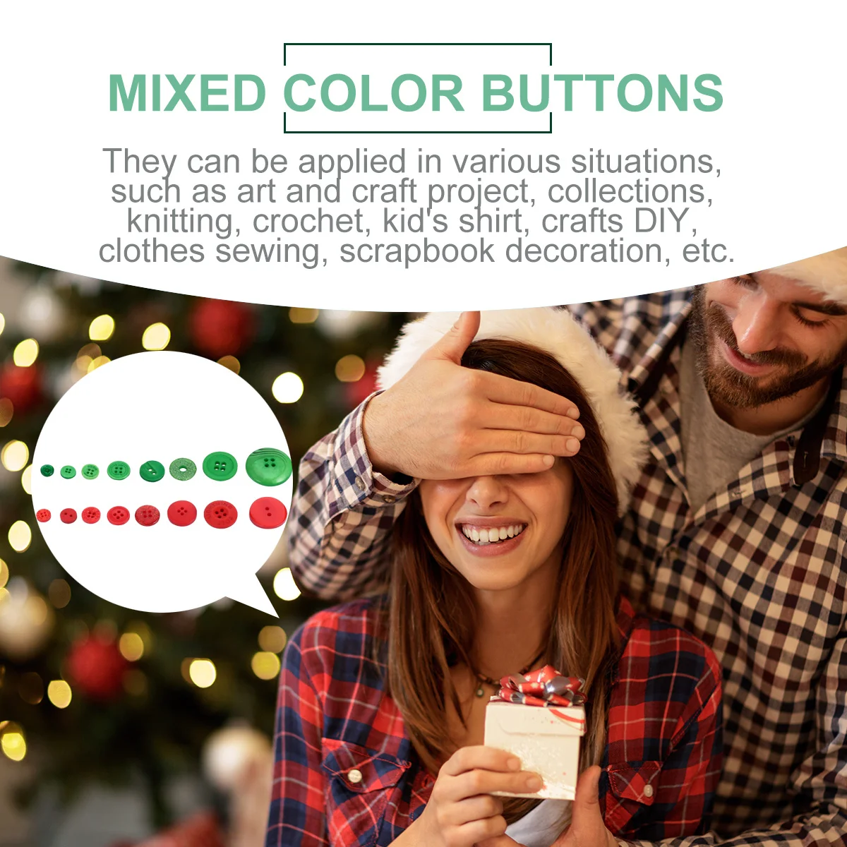 

1320Pcs Resin Buttons Green Red Christmas Decor DIY Craft Sewing Clothes Accessories Resin Buttons Button Crafts