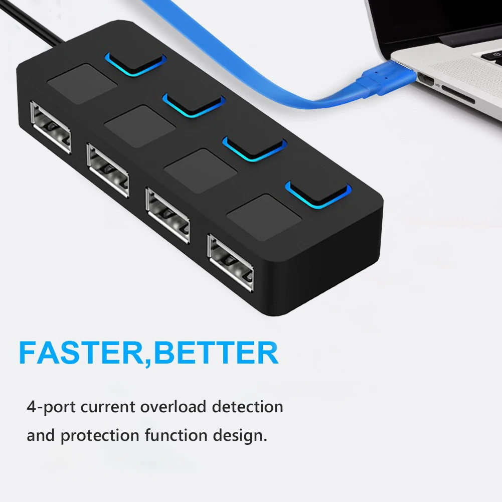 Ultra Data Hub USB-Flash-Laufwerke 4-Port USB 2.0 Hub Splitter Multi USB Netzteil für Laptop Desktop-Computer