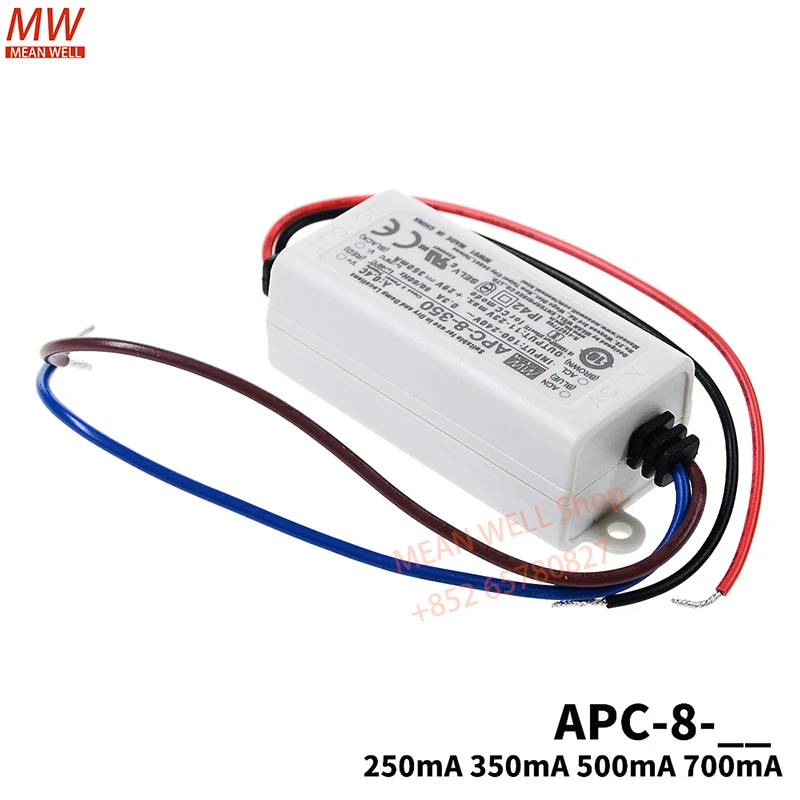 Original MEAN WELL LED constant current power supply 8W APC-8-250/350/500/700mA lighting small power supply single output