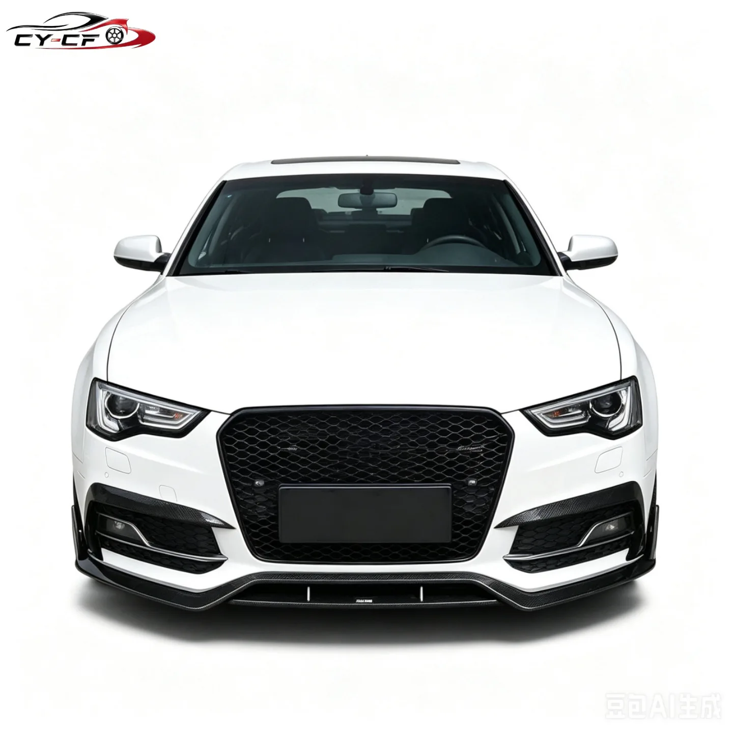 For Audi A5 Sline S5 Coupe 2012-2015 K Style Carbon Fiber Front Bumper Side Canards