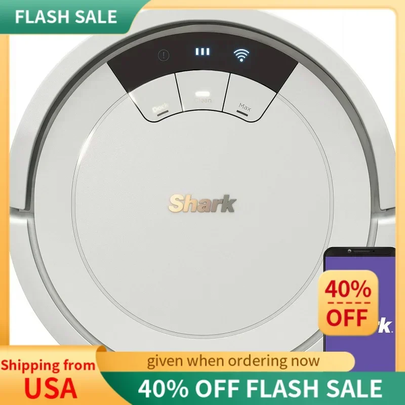 

QWShark AV752 ION Robot Vacuum,Tri-Brush System,Wifi Connected,120 Min Runtime,Works with Alexa,Multi Surface Cleaning,White