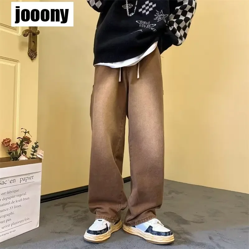 

Y2k Aesthetics Мешковатые джинсы Уличная одежда Мужские повседневные брюки с высокой талией Джинсовые мужские брюки Винтажные джинсы Универсальный стиль хип-хоп