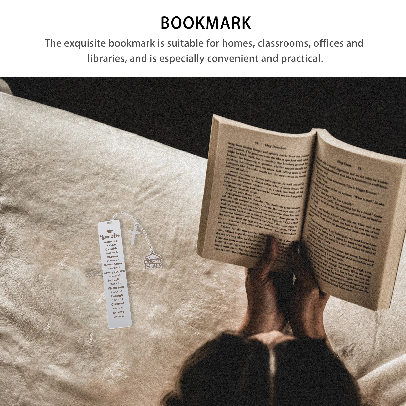 

Stainless Steel Graduation Cap Cross Bookmark Teacher Appreciation Gift Classroom Prizes Elegant Design Suitable All