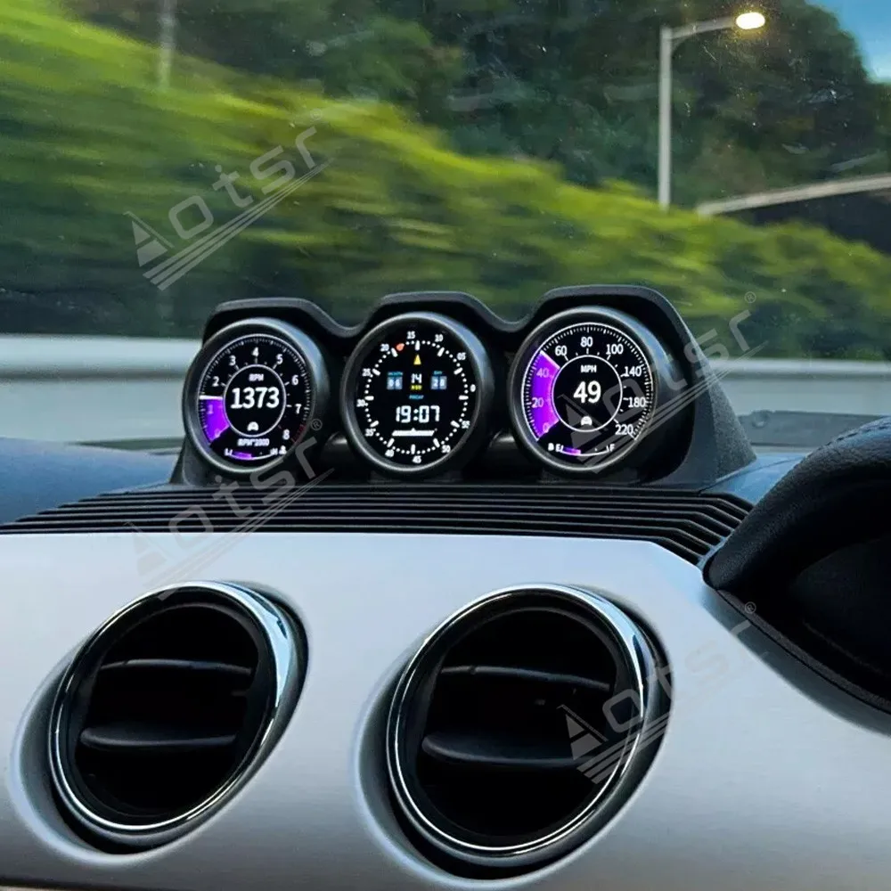 LCD Digital Digital For Ford Mustang 2015-2023 Performance Meter Boost G Power Meter with three rings Modification Speedometer