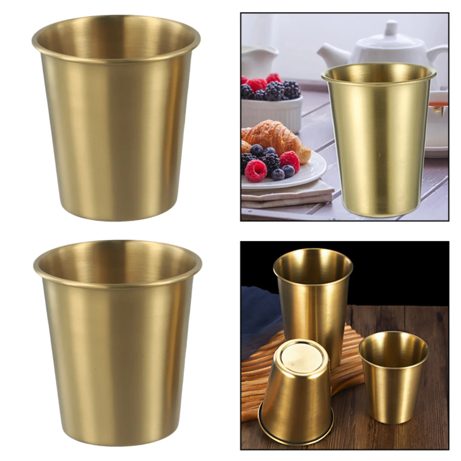 

2PC 300 Ml Copper Drinking Water Glass Cup Tumbler Mug Ayurveda Health Yoga Metal Liquor Tumbler For Party Home Decoration