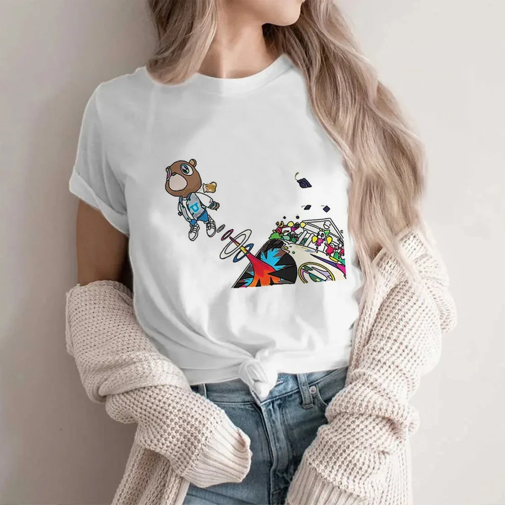 American Street Creative Funny Cartoon Bears Graphic T-Shirt Men\'s Women\'s Harajuku Casual Versatile Couple Short Sleeve Tops